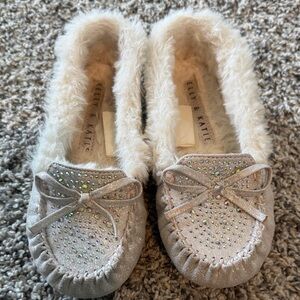 Kelly & Katie Sparkly Silver Kids Slippers